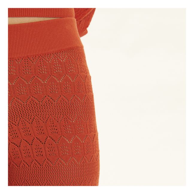 Pantalon Ajouré | Rouge vermillon