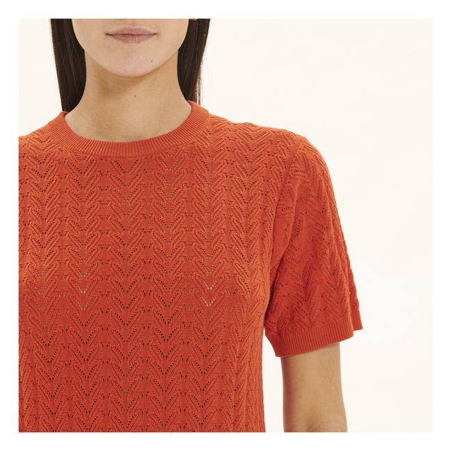 Openwork Dress | Rojo Bermellón