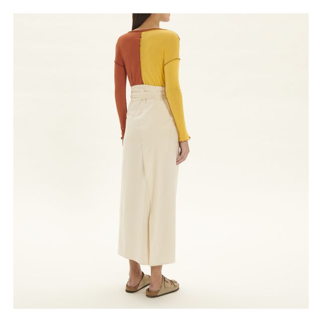 Venn Wild Silk Wallet Skirt | Ecru