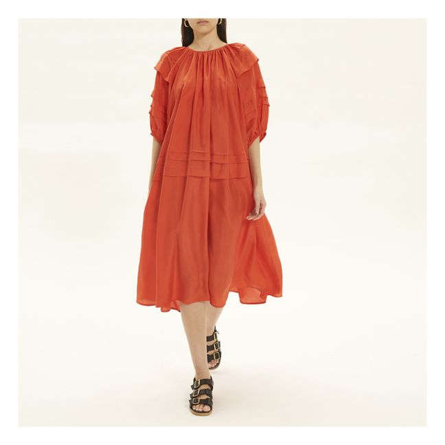 Rishi Pintuck Silk Dress | Rosso