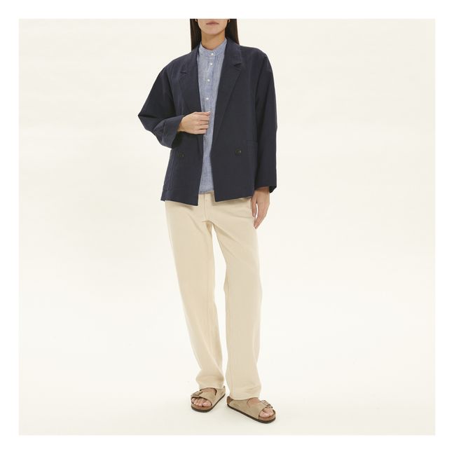 Linen Ceylan Blouse | Blu