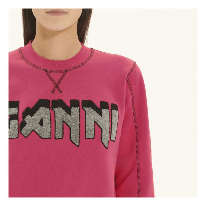 Isoli Ganni Rock Organic Cotton Sweatshirt | Rosa Fushia- Imagen del producto n°4
