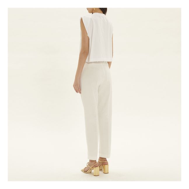 T-shirt Oversize à Franges Coton Bio | Blanc