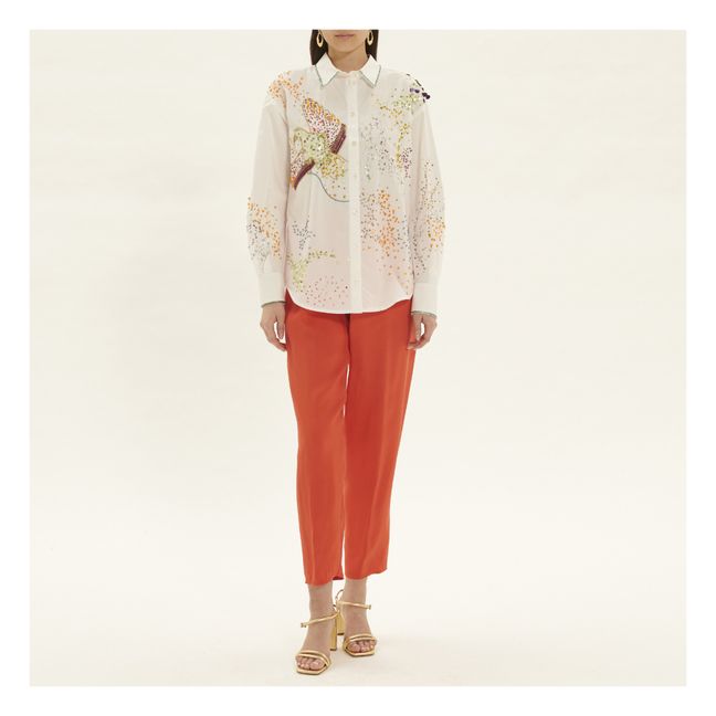 Chemise "Crazy Love" Brodée Popeline de Coton | Blanc
