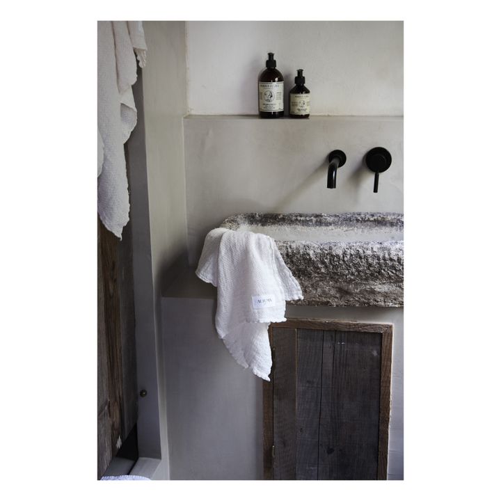 Toalla de baño de lino gofrado | Milk- Imagen del producto n°2