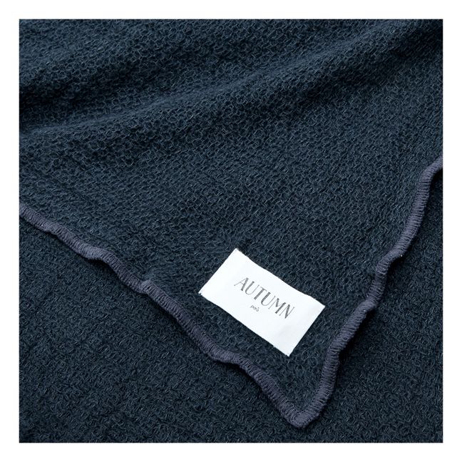 Drap de bain en lin gauffré | Charbon