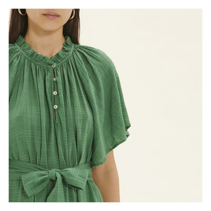 Diane Bubble Crepe Dress | Verde- Immagine del prodotto n°3