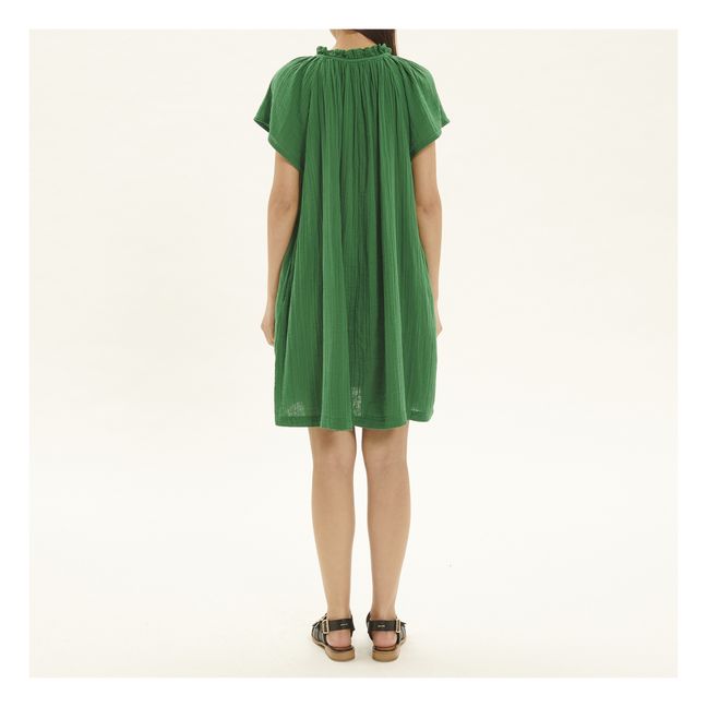 Doria Cotton Gauze Dress | Verde
