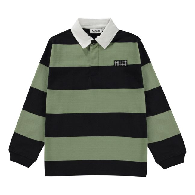 Relz Organic Cotton Striped Polo Shirt | Black