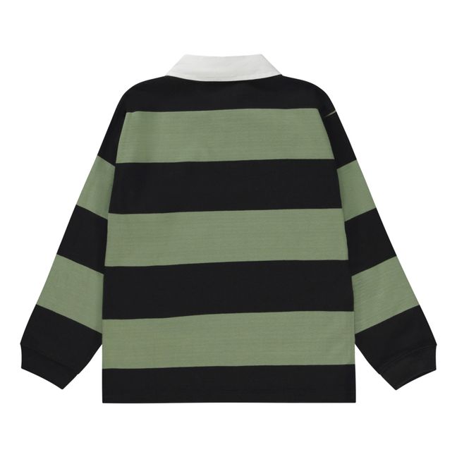 Relz Organic Cotton Striped Polo Shirt | Black