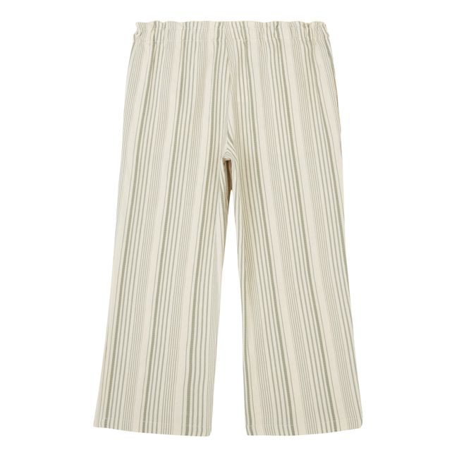 Pantalon Brodé Rayures | Vert