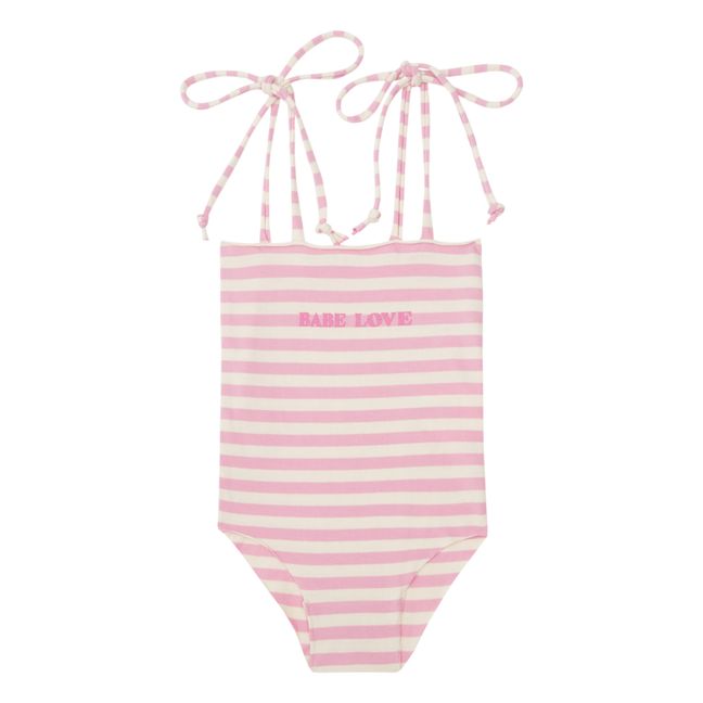 Striped 1-piece Jersey Bikini | Pink