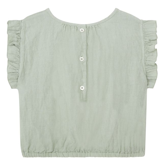Top cropped de lino | Salvia