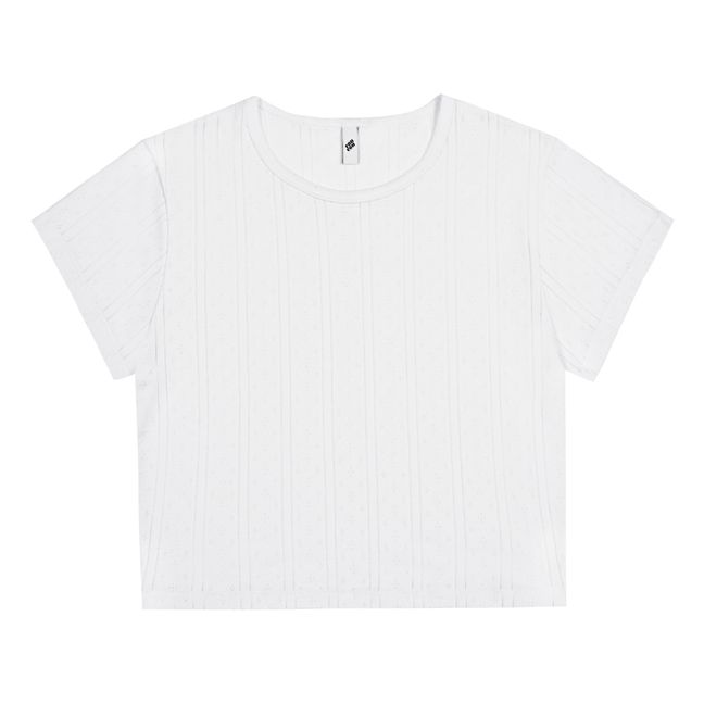 Baby Pointelle Organic Cotton T-shirt | Blanco