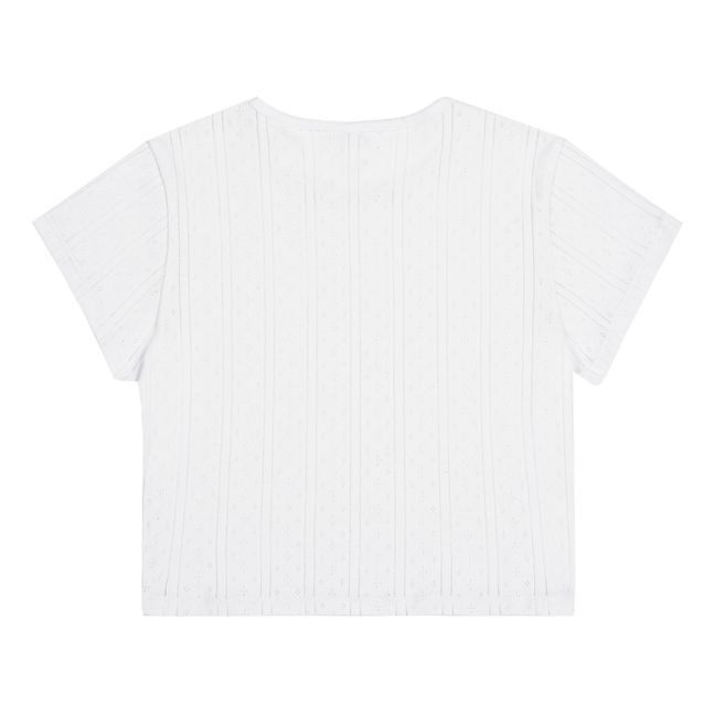 Baby Pointelle Organic Cotton T-shirt | Blanco