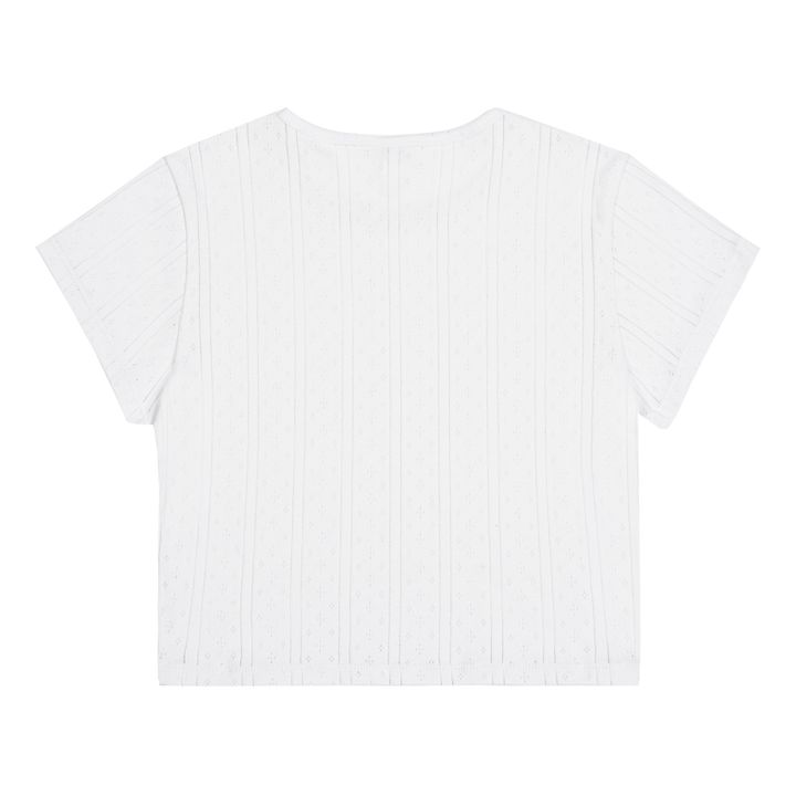 T-Shirt, modello: Baby, Pointelle, in cotone bio | Bianco- Immagine del prodotto n°2