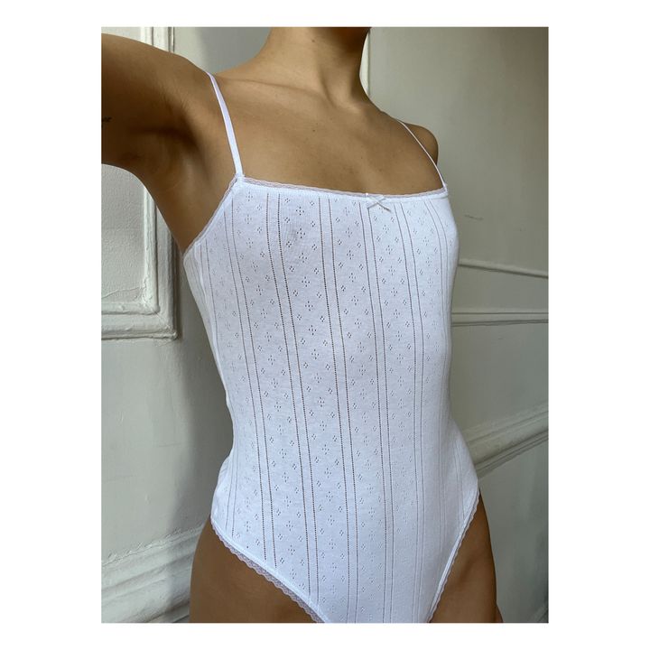 Cou Cou Intimates - Organic Cotton Pointelle Bodysuit - White