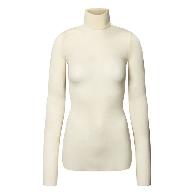 T-Shirt Rollkragen Anna Wolle | Seidenfarben