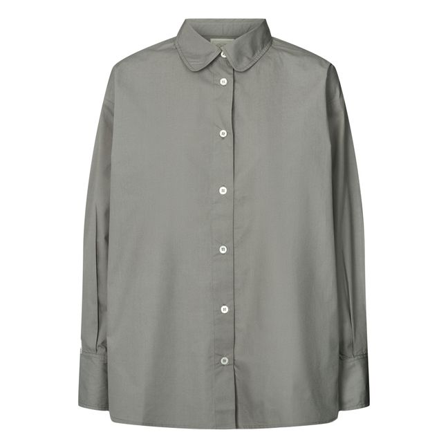 Luna Organic Cotton Poplin Shirt | Grey