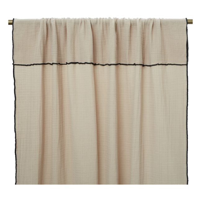 Double Cotton Muslin Curtain | Brown
