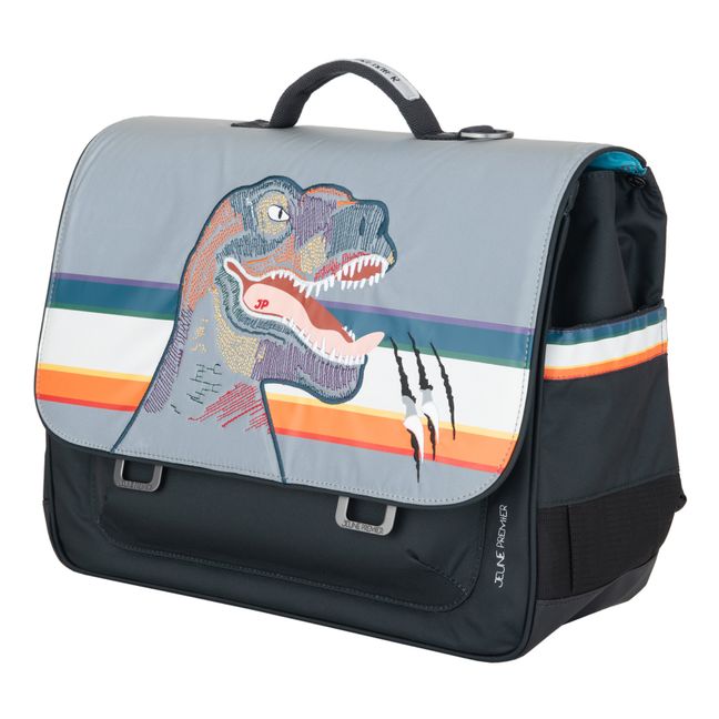 Reflectosaurus Midi School Bag | Gris