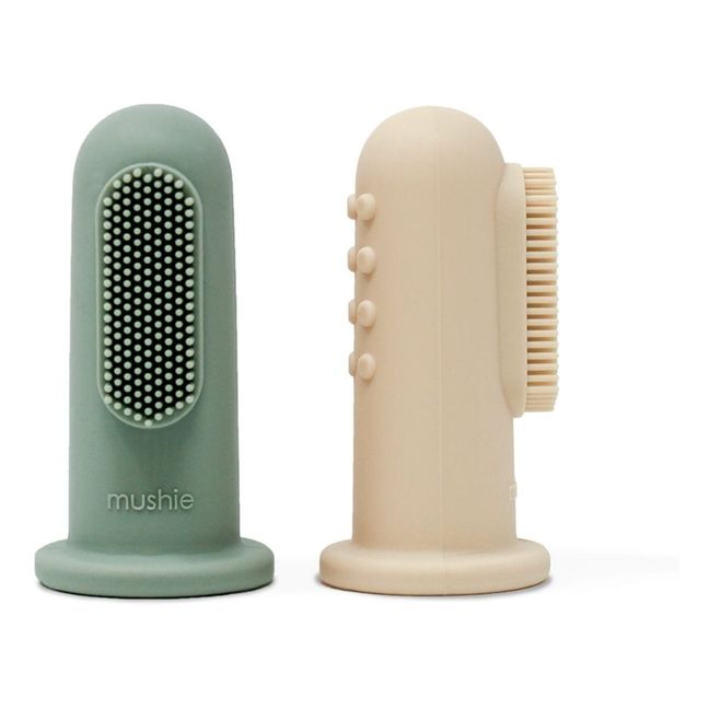 Brosses à dents bébé - Set de 2 | Vert amande
