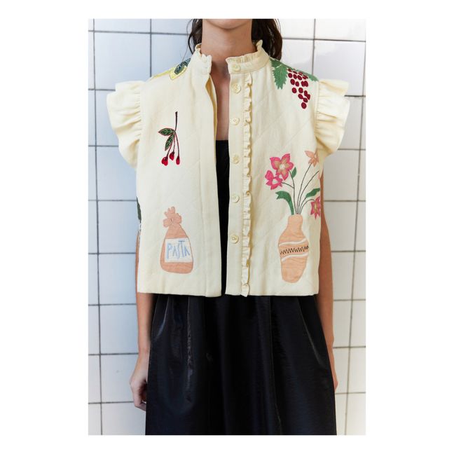 ärmellose Jacke  Ona | Cremefarben
