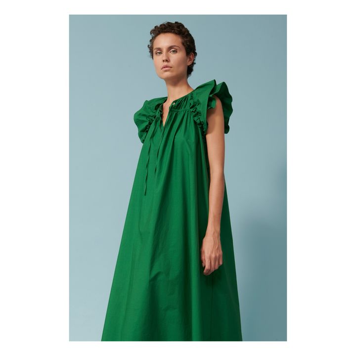 Jakarta Cotton Poplin Dress | Verde- Immagine del prodotto n°2