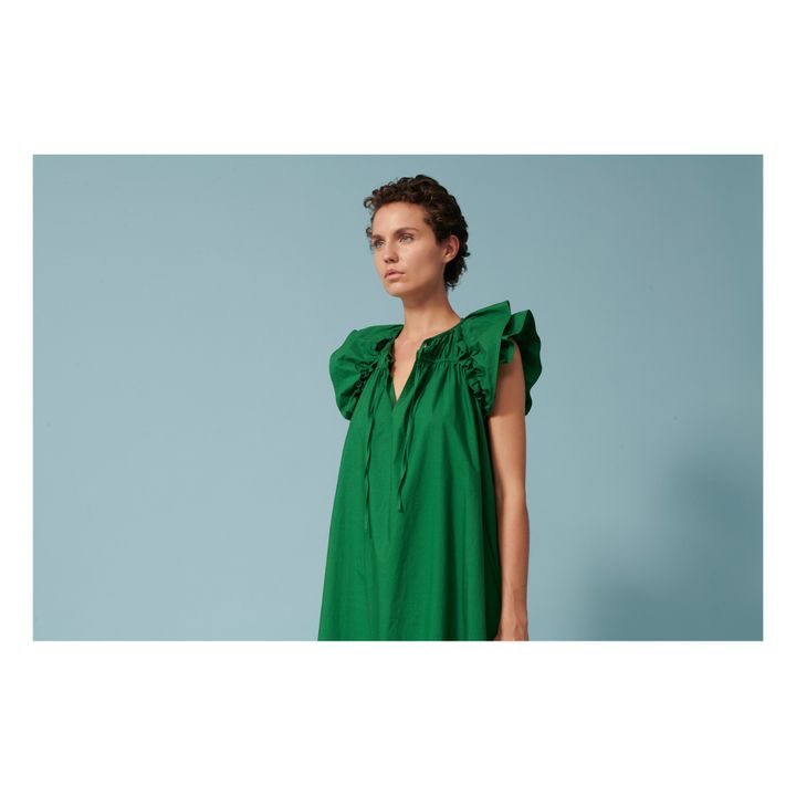Jakarta Cotton Poplin Dress | Verde- Immagine del prodotto n°3