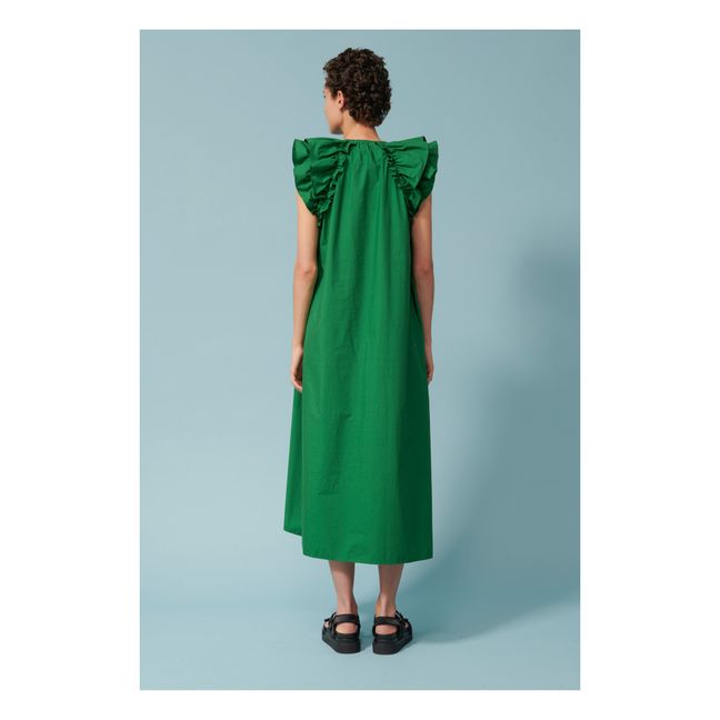 Jakarta Cotton Poplin Dress | Verde