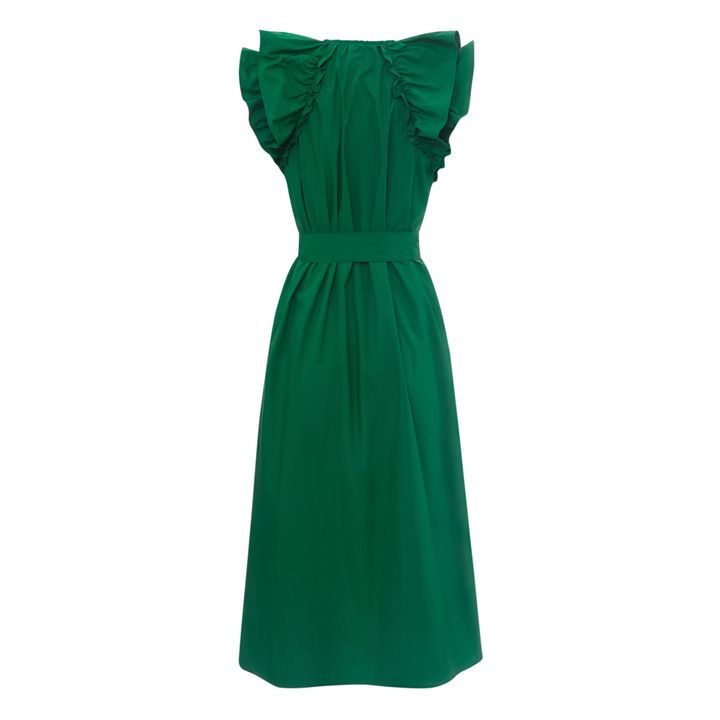 Jakarta Cotton Poplin Dress | Verde- Immagine del prodotto n°5