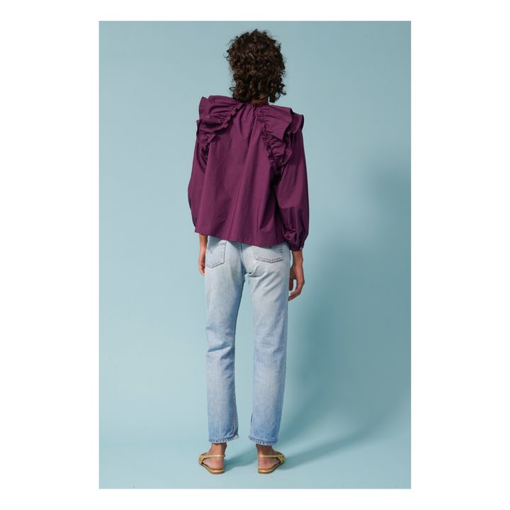 Bali Cotton Poplin Blouse | Violett- Produktbild Nr. 4
