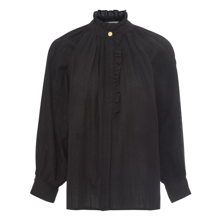 Evora Bubble Crepe Blouse | Nero- Immagine del prodotto n°0