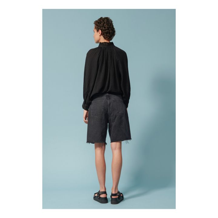 Evora Bubble Crepe Blouse | Nero- Immagine del prodotto n°4