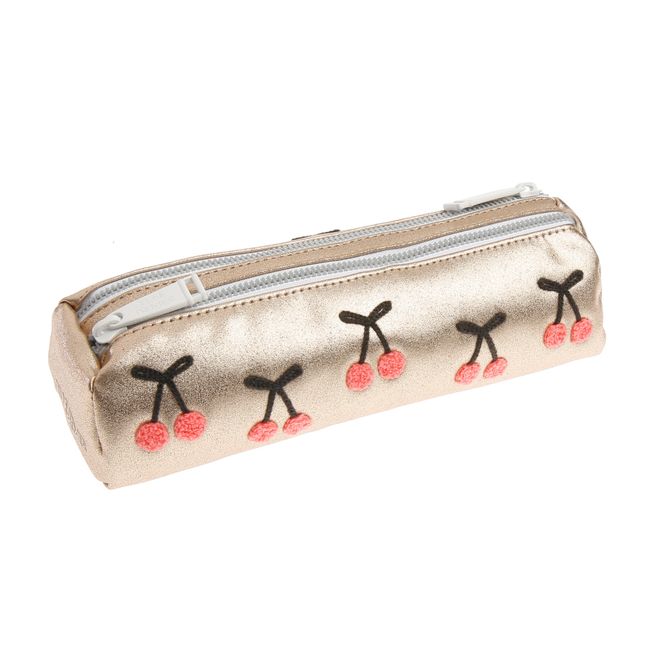 Trousse Double Cherry Pompon | Doré