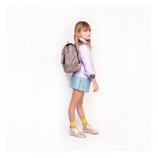 Cartable Midi Léopard Cherry | Beige