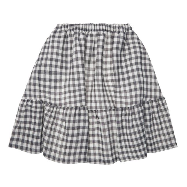 Jupe Midi Coton Bio Vichy | Ecru