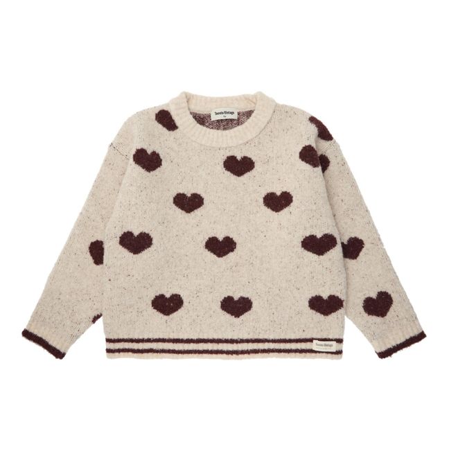 Maglione cuori | Ecru