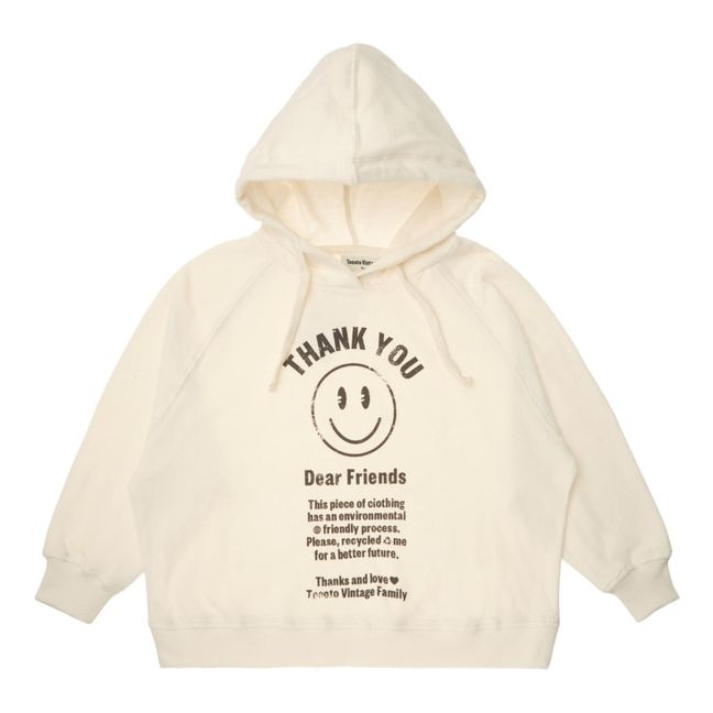 Hoodie Coton Bio Dear Friend | Ecru