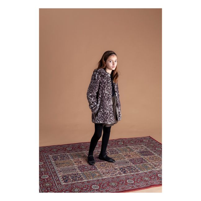 Leopard Print Faux Fur Coat | Beige