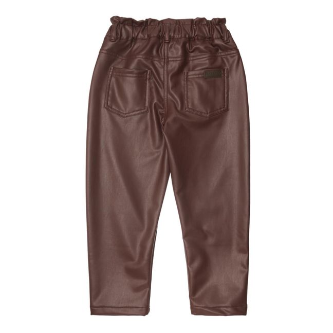 Synthetic leather trousers | Burgundy