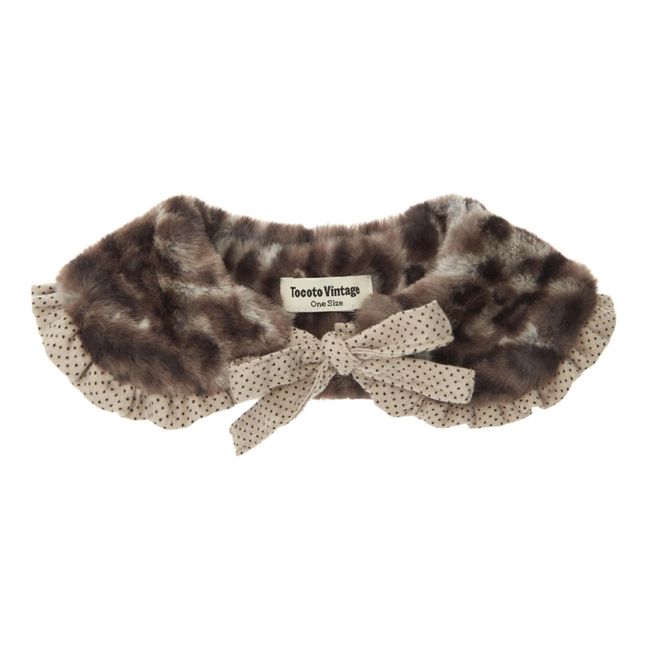 Col Façon Fourrure Léopard | Beige
