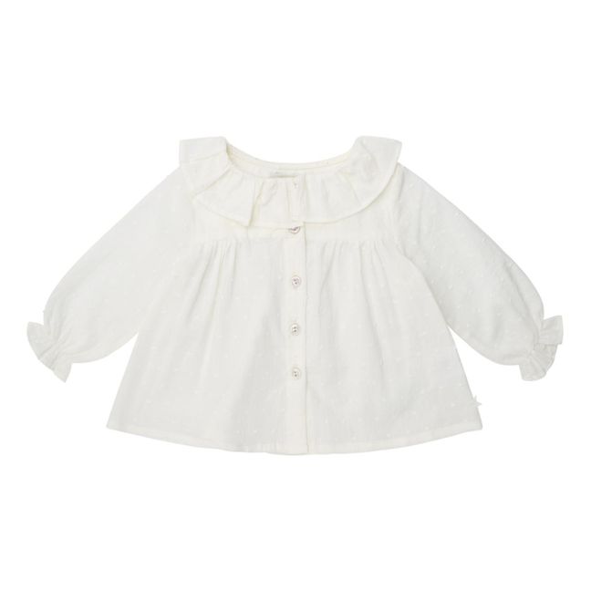 Baby Dotted Swiss Blouse | Blanco