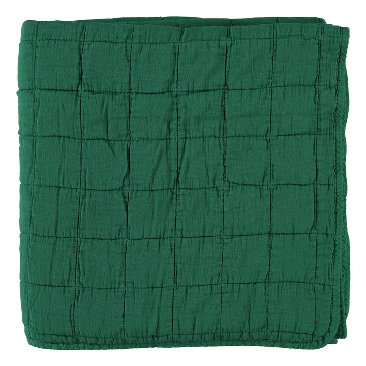 Manta acolchada de algodón | Verde bosque- Imagen del producto n°0
