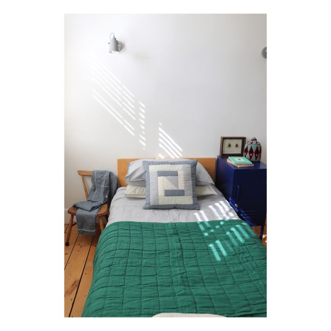 Couverture matelassée en coton | Vert forêt