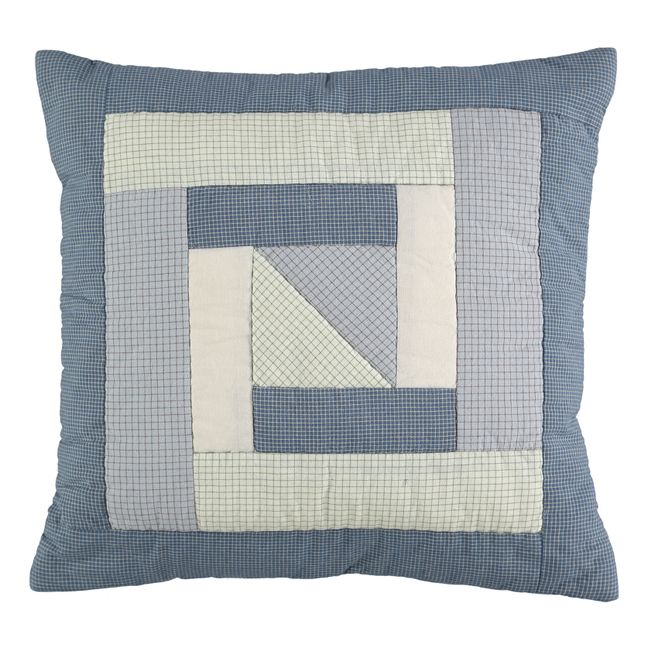 Coussin patchwork | Bleu