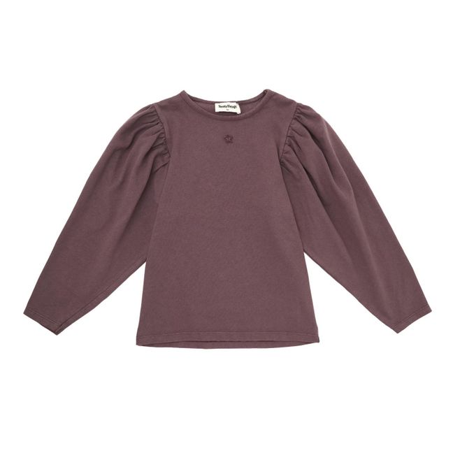 T-Shirt Manches Bouffantes | Prune