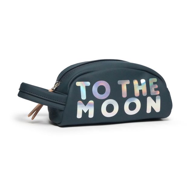 To The Moon Water Repellent Pencil Case | Navy blue