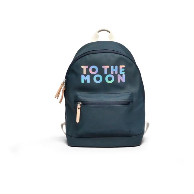 To The Moon Water Repellent Backpack | Navy blue