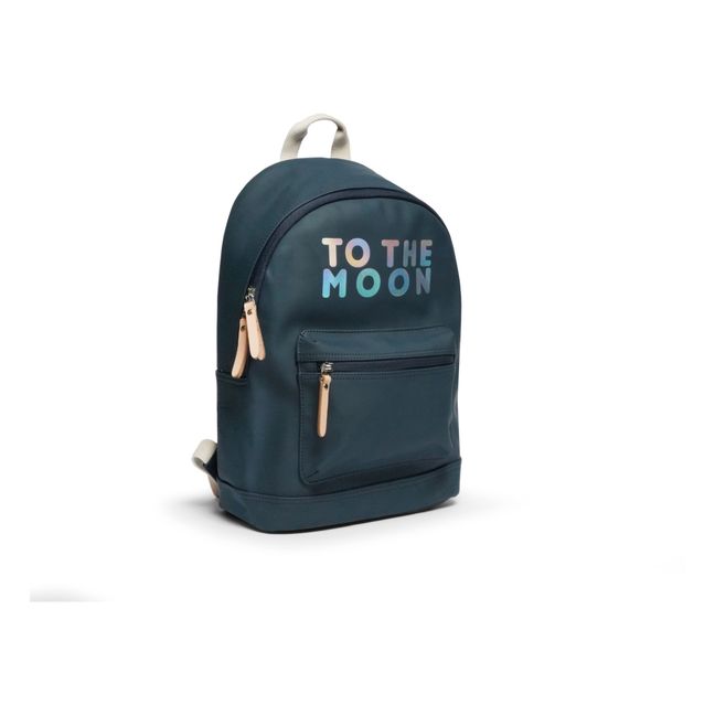 To The Moon Water Repellent Backpack | Navy blue